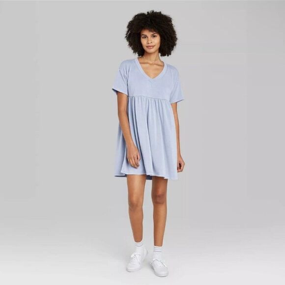 NWOT Wild Fable Light Blue Sweatshirt Tunic Dress Size Small - Picture 1 of 12